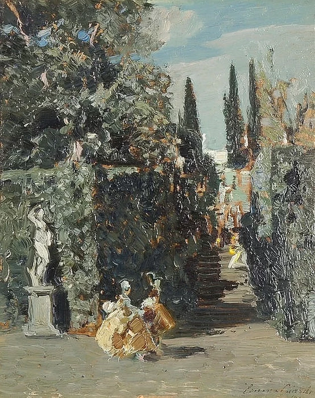 Compagnia elegante in un parco